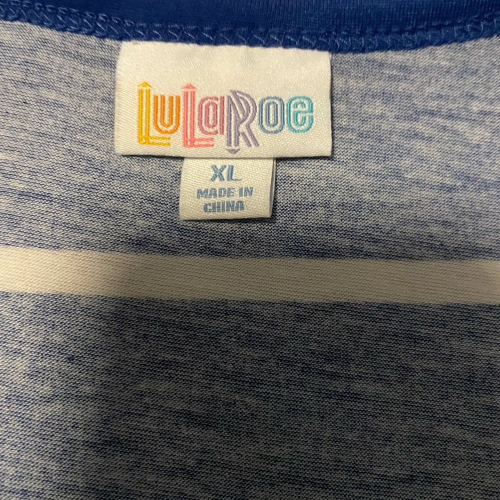 LuLaRoe Navy and White Striped Tank Top - Picture 2 of 3
